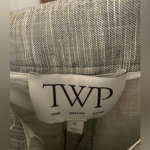 TWP GREENWICH AVENUE PANT NOVEL SUITING Light heather grey Linen Wool size 0 NWT - Picture 7 of 8